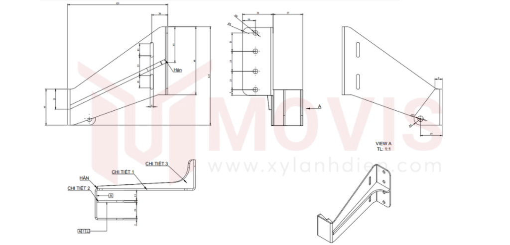 Bản vẽ kỹ thuật gá Movis WIS